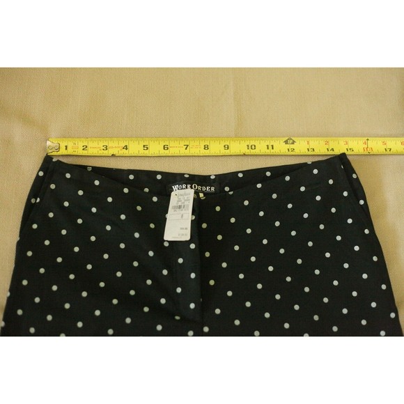 VTG Work Order Neiman Marcus Sz 8 Career Cropped Pants Polka Dot Black Gray - Picture 5 of 8